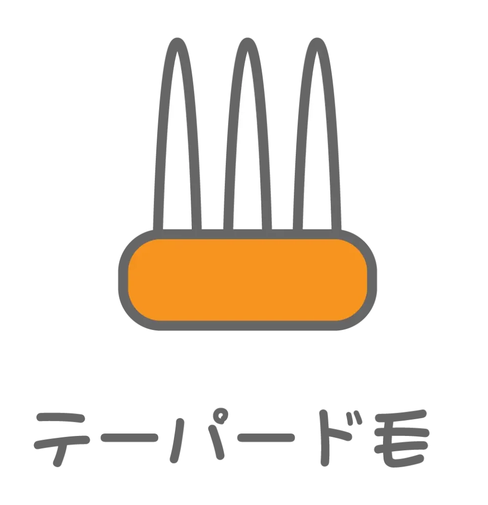 テーパード毛の歯ブラシ